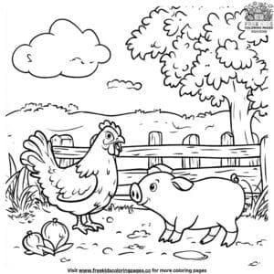 Chicken And Friends Coloring Pages