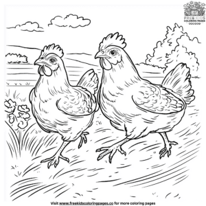 Chicken race coloring pages