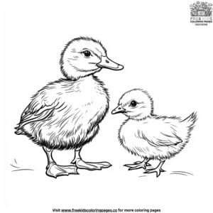 Chick And Duckling Coloring Pages