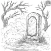 Chilling Graveyard Coloring Pages