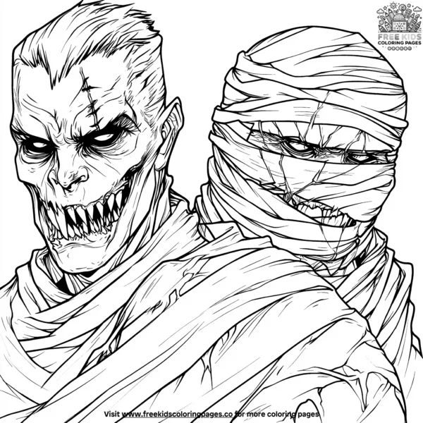 Chilling monster party coloring pages