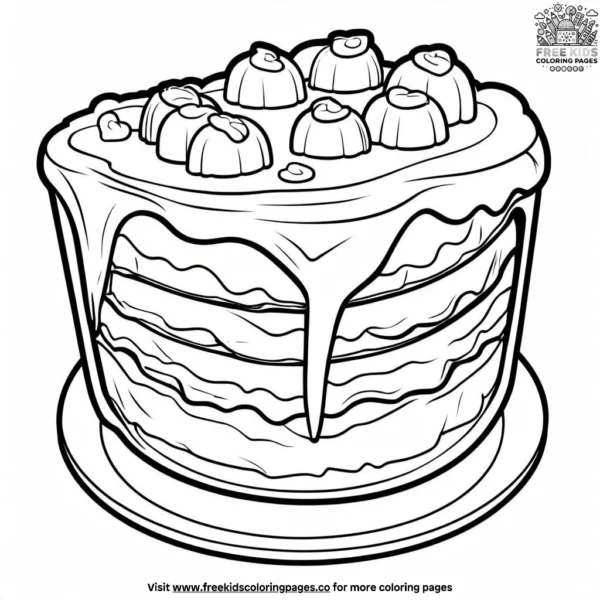 Chocoflan delights coloring pages