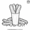 Churros and Chocolate Coloring Pages