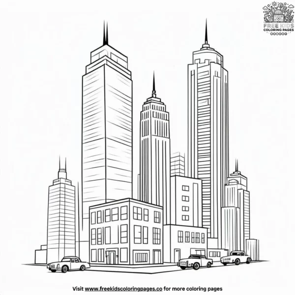 City skyscraper coloring pages