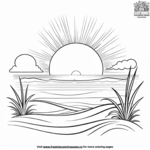 Coastal sunrise coloring pages