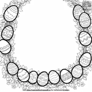 Colorful easter egg garland coloring pages