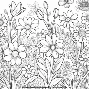 Colorful Floral Easter Coloring Pages