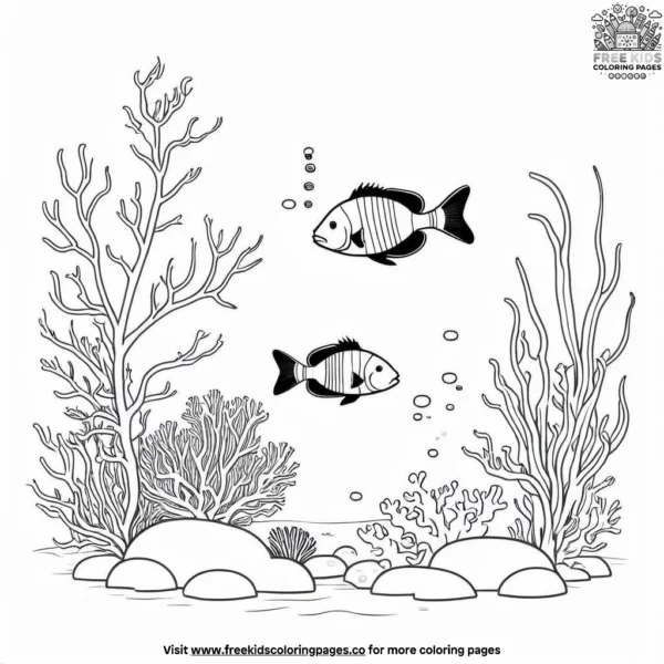 Coral reef coloring pages