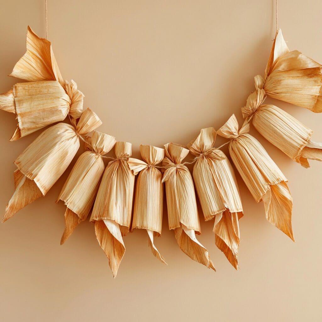 Corn husk garland 1