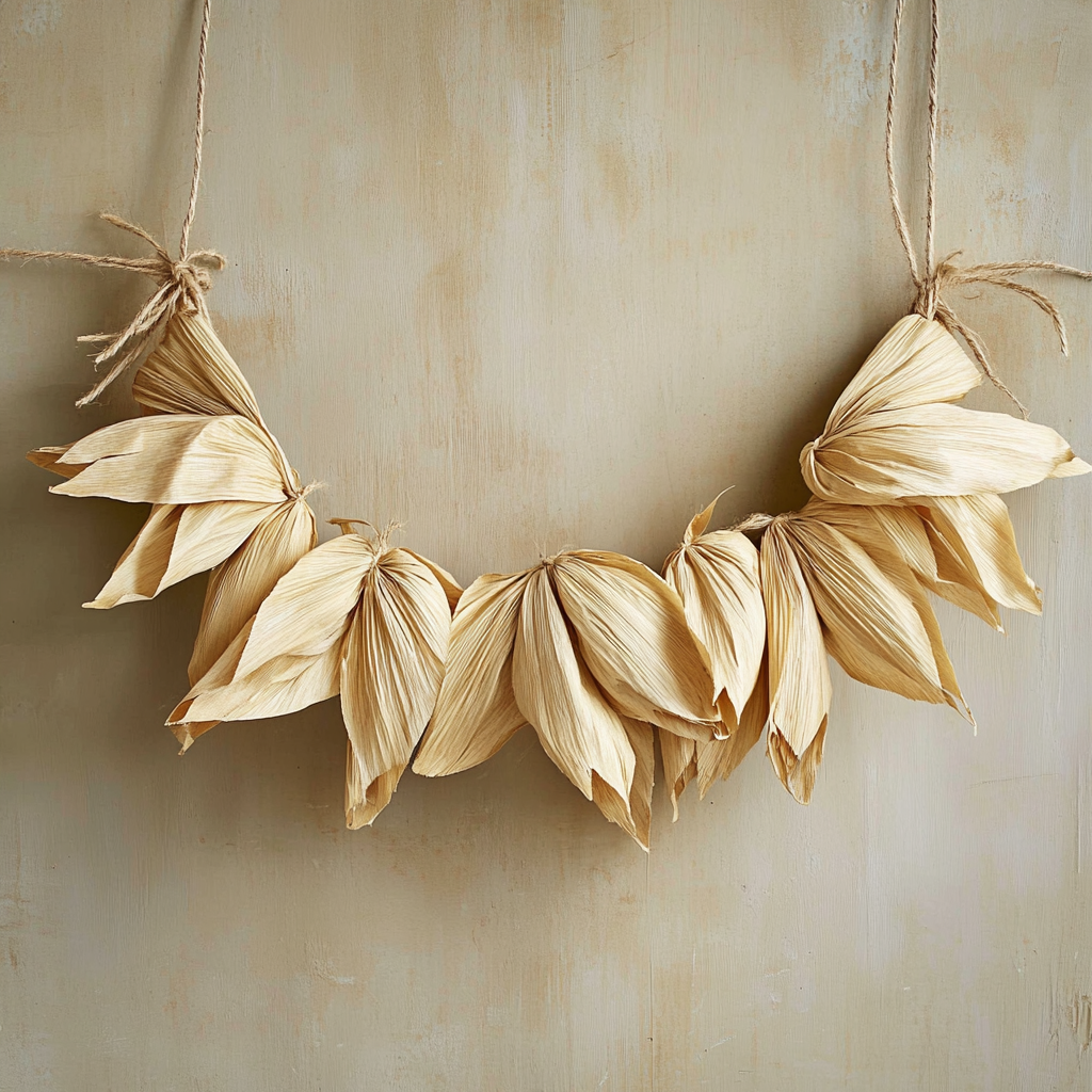 Corn husk garland 3