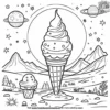 Cosmic Ice Cream Social Coloring Pages