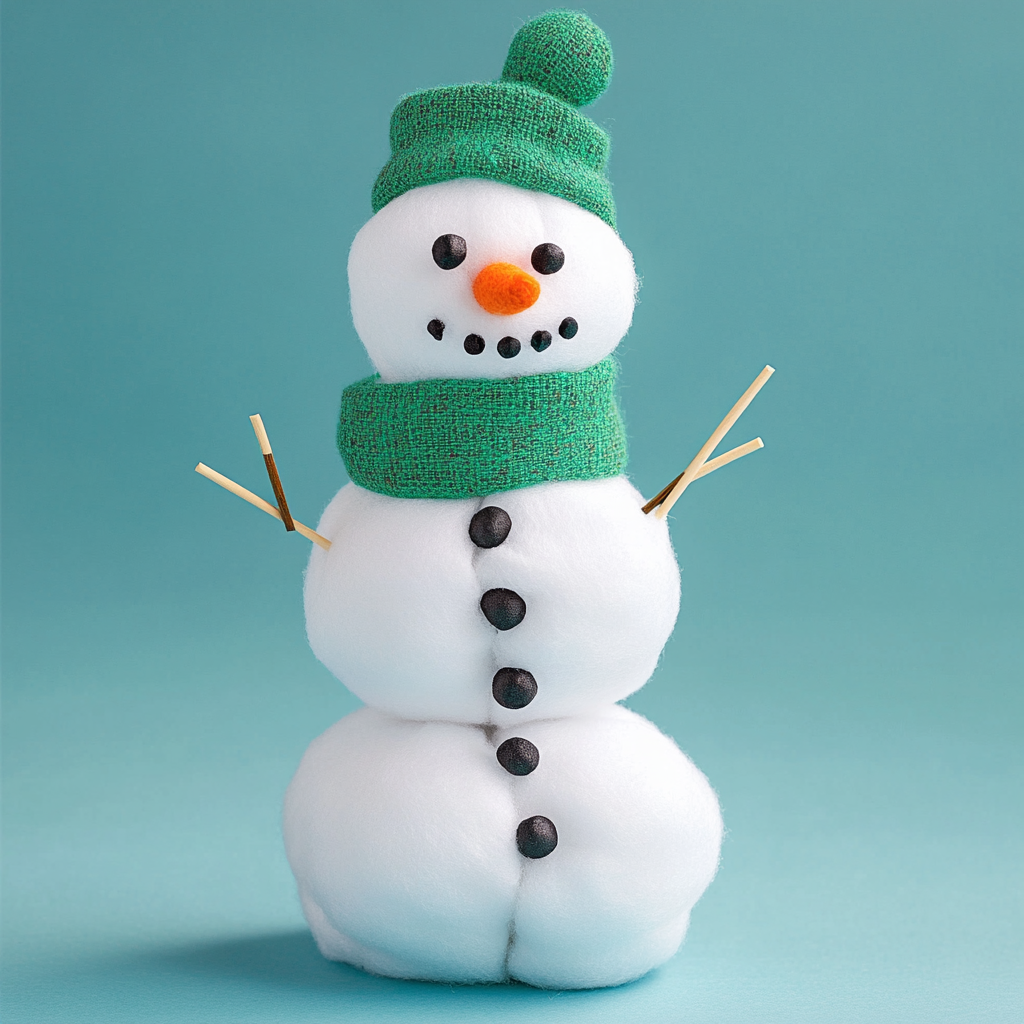 Cotton ball snowman 1