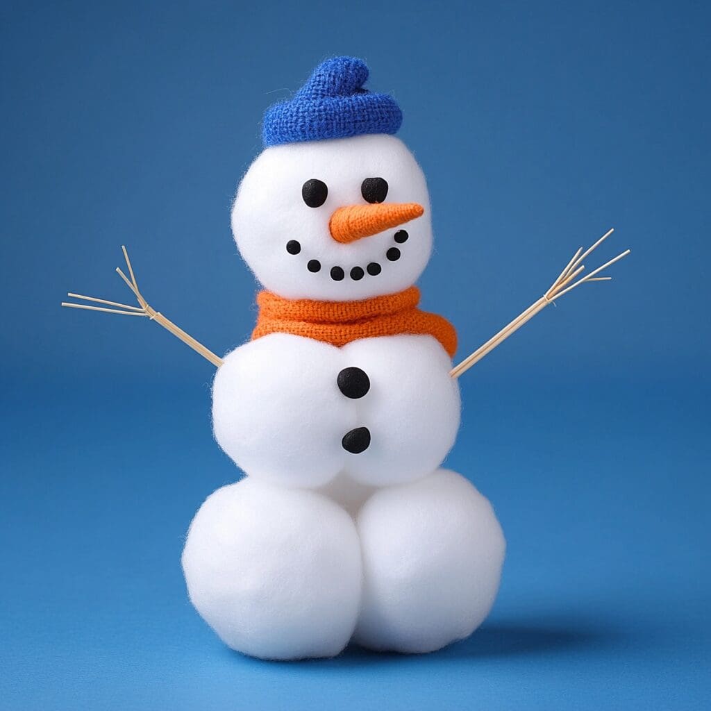 Cotton ball snowman 2