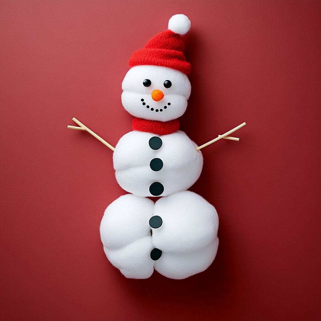 Cotton ball snowman 3