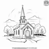 Country Church Coloring Pages