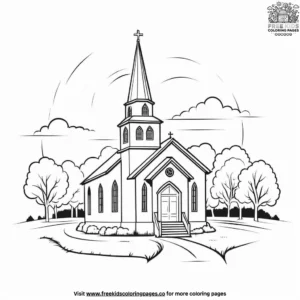 Country Church Coloring Pages