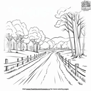 Country Lane Coloring Pages