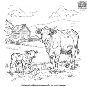 Cows And Calves Coloring Pages