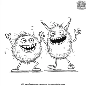 Creepy Monster Dance Coloring Pages