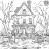 Creepy Old House Coloring Pages