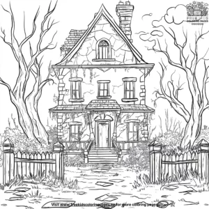 Creepy Old House Coloring Pages