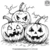 Creepy Pumpkin Carvings Coloring Pages