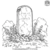 Creepy Tombstone Coloring Pages