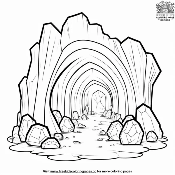 Crystal cave coloring pages