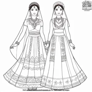 Cultural Dress Patterns Coloring Pages