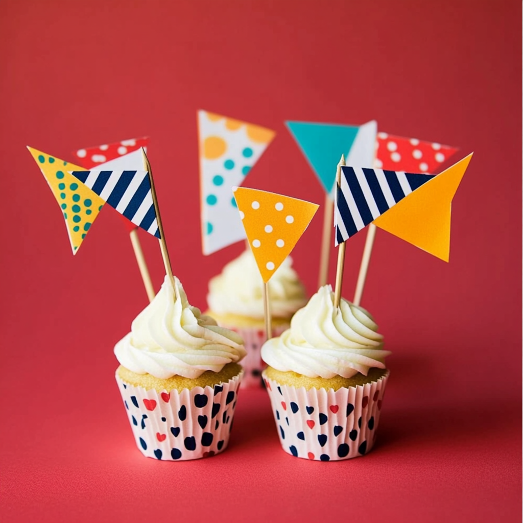 Cupcake topper flags 1