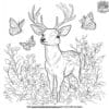 Cute Deer With Butterflies Coloring Pages