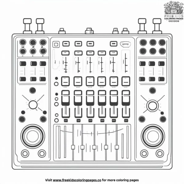 Dj mixer board coloring pages