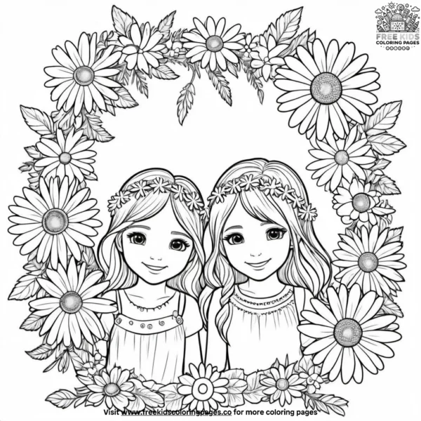 Daisy chain delight coloring pages