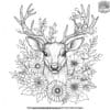 Deer Head With Floral Design Coloring Pages