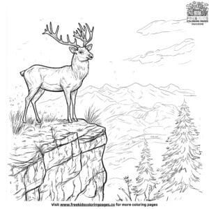 Deer On A Cliff Coloring Pages