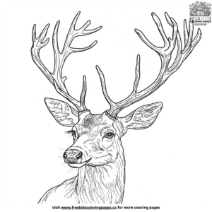 Deer with antlers coloring pages