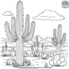 Desert Cactus Tree Coloring Pages