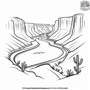 Desert canyon river coloring pages