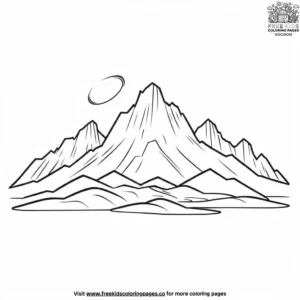 Desert mountain range coloring pages