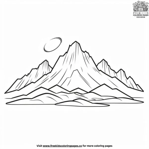 Desert mountain range coloring pages