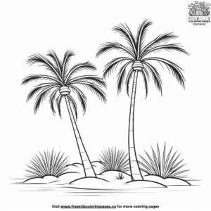 Desert palm trees coloring pages