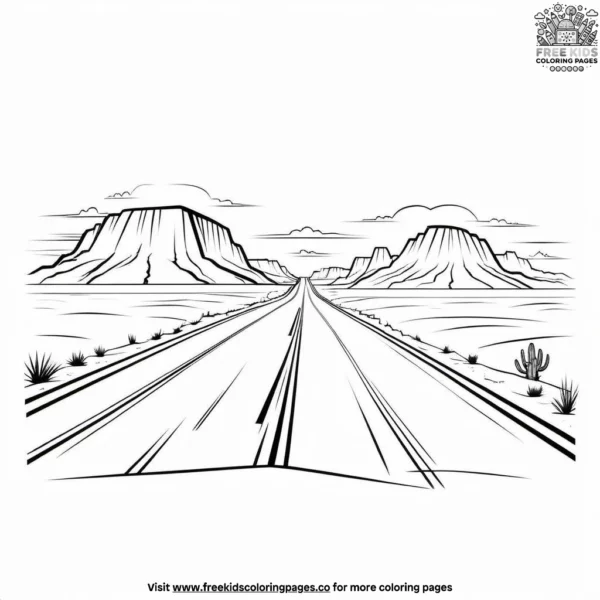 Desert road trip coloring pages