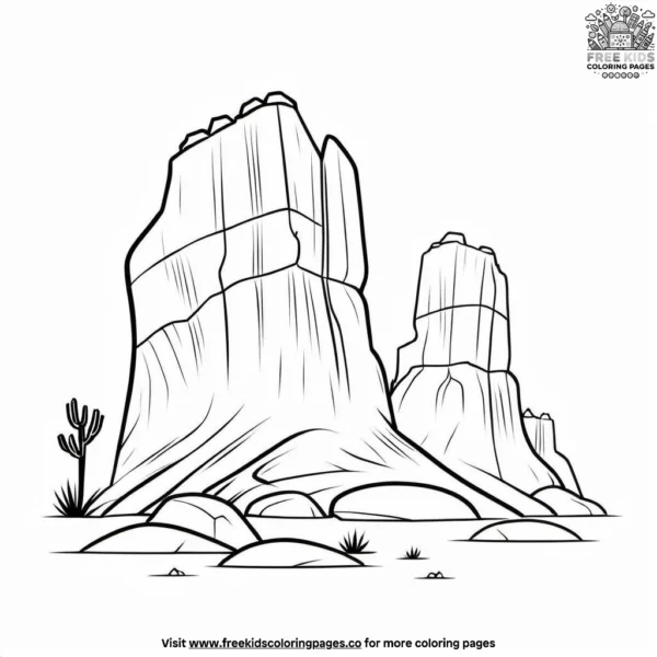 Desert rock formation coloring pages