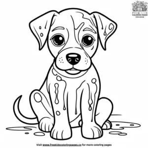 Dog Covered in Paint Coloring Pages