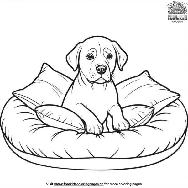 Dog covered in pillows coloring pages