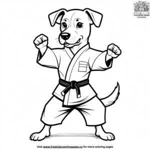 Dog Doing Karate Coloring Pages