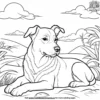 Dog Dozing in the Sun Coloring Pages