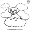 Dog Dreaming on a Cloud Coloring Pages