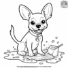 Dog Making a Mess Coloring Pages