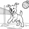 Dog Playing Volleyball Coloring Pages